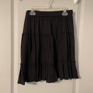 Black High Waist Layered Skirt | Size : 6